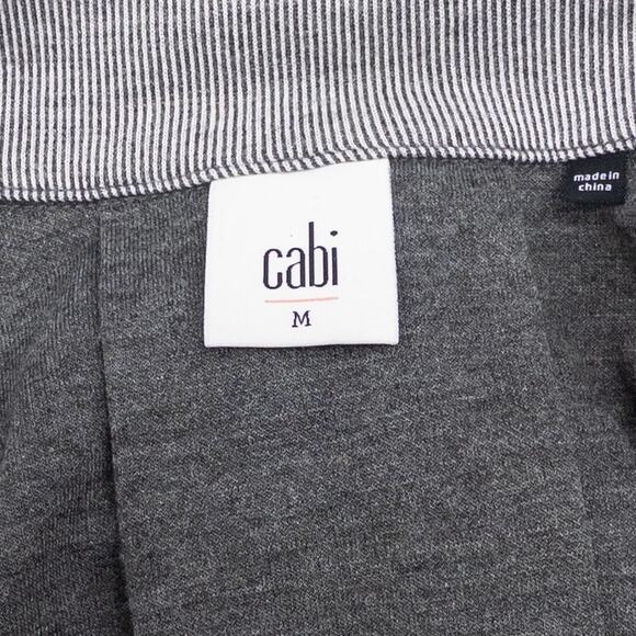 CAbi #5300 Drop Off Jacket Gray Striped Long Sleeve Zip Up Hi-low Medium - Picture 4 of 5